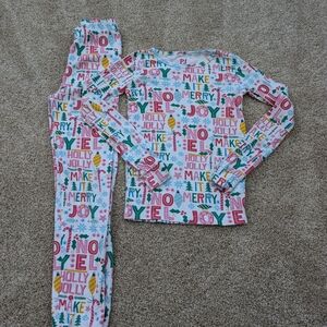 Joyful Kids Pajama Set with Holiday Print